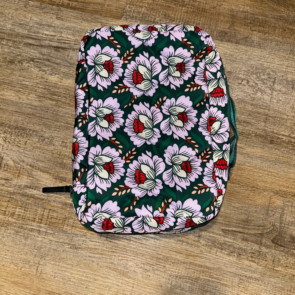 Vera Bradley Floral Cosmetic Bag - Green and Pink